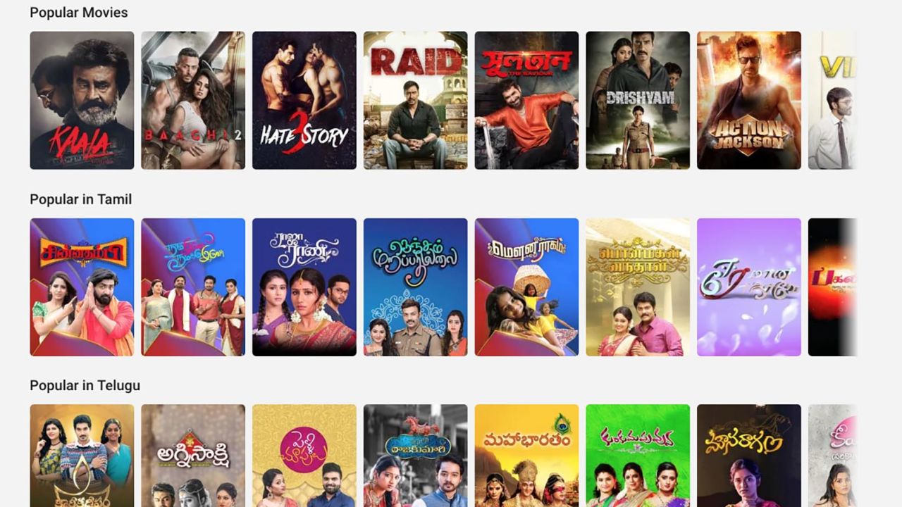 Hotstar has content in eight Indian languages. 