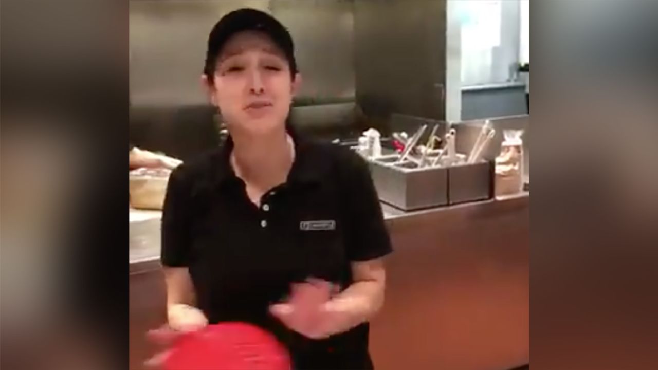 This was the image of Dominique Moran that rocketed around social media after she was falsely accused of being a racist.