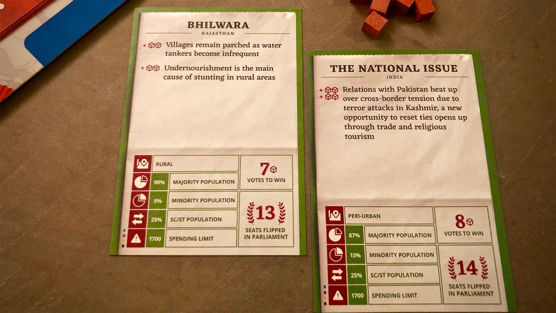 Constituency cards provide details of the geography and demographics of a district, along with how many seats it accounts for and the main issues at stake.