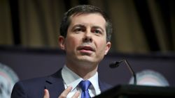 Democratic presidential candidate Pete Buttigieg, South Bend, Ind. mayor, address the National Action Network (NAN) convention, Thursday April 4, 2019, in New York. (AP Photo/Bebeto Matthews)