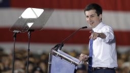 South Bend Mayor Pete Buttigieg announces that he will seek the Democratic presidential nomination during a rally, Sunday, April 14, 2019, in South Bend, Ind. (AP Photo/Darron Cummings)