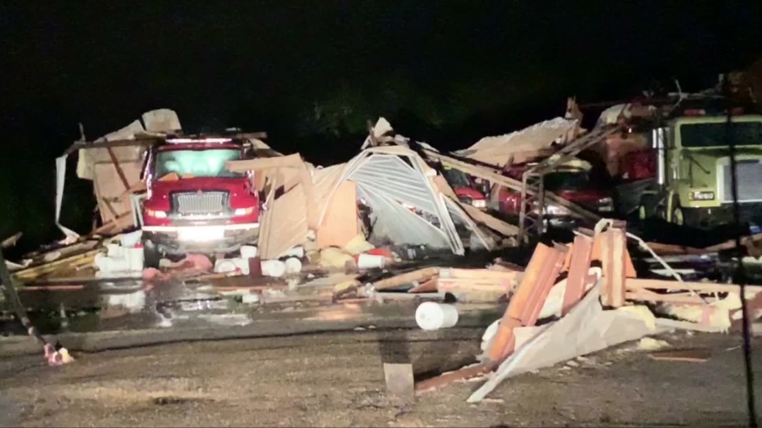 A tornado destroyed the Hamilton, Mississippi, Volunteer Fire Department on Saturday.