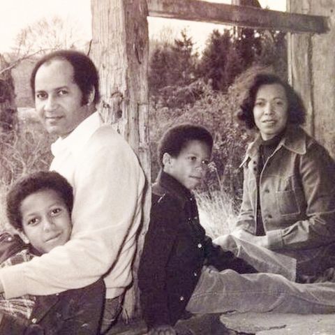 Booker's parents, Cary and Carolyn, were among the earliest black executives at IBM. The family grew up in the affluent community of Harrington Park, New Jersey. Cory is third from left. His younger brother, Cary, is with his dad at left.