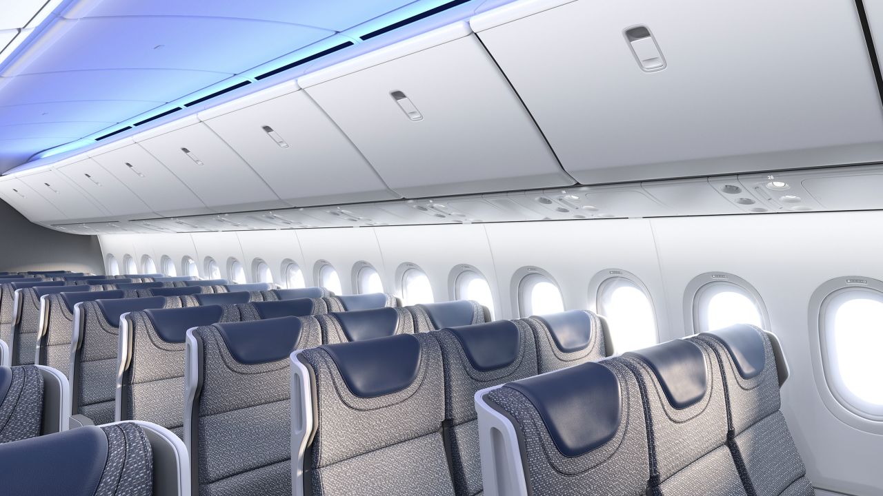 <strong>Spaciousness and flexibility</strong>: "We use lighting and the architecture to create not only physical space, which is finite, but a sense of spaciousness on a psychological level," says Craver. Boeing has designed the plane's interior to be multi-purpose and adaptable to airline preferences.
