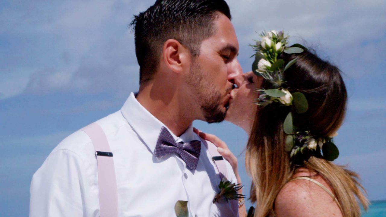 David Cerna and Kathryn Eckert were married in the Bahamas after their turtle tracking expedition.
