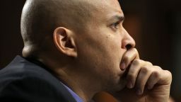 Sen. Cory Booker (D-NJ) testifies before the Senate Judiciary Committee's Constitution, Civil Rights and Human Rights Subcommittee December 9, 2014 in Washington, DC. The subcommittee heard testimony on the topic of "The State of Civil and Human Rights in the United States."