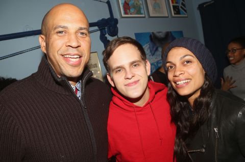 Booker joins actors Taylor Trensch and Rosario Dawson backstage at the hit Broadway musical "Dear Evan Hansen" in January 2019. Dawson confirmed in March <a href="https://edition.cnn.com/2019/03/14/politics/rosario-dawson-cory-booker-dating-couple-confirmed/index.html" target="_blank">that she and Booker were dating.</a>