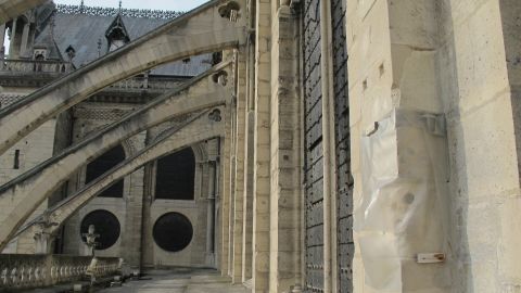 Notre Dame's famous flying buttresses.