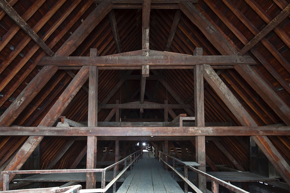 Trees used to make the wood frame were likey 300 or 400 years old.