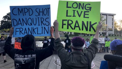 Protesters took to the streets after Franklin's shooting