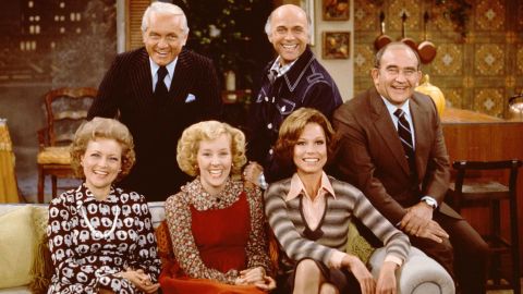 The cast of the CBS situation comedy "Mary Tyler Moore," November 21, 1975.
