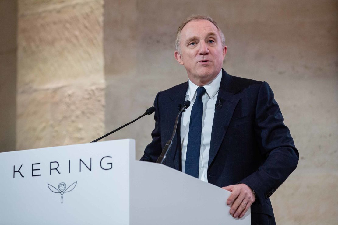 Francois-Henri Pinault, CEO of Kering, speaks during a news conference.