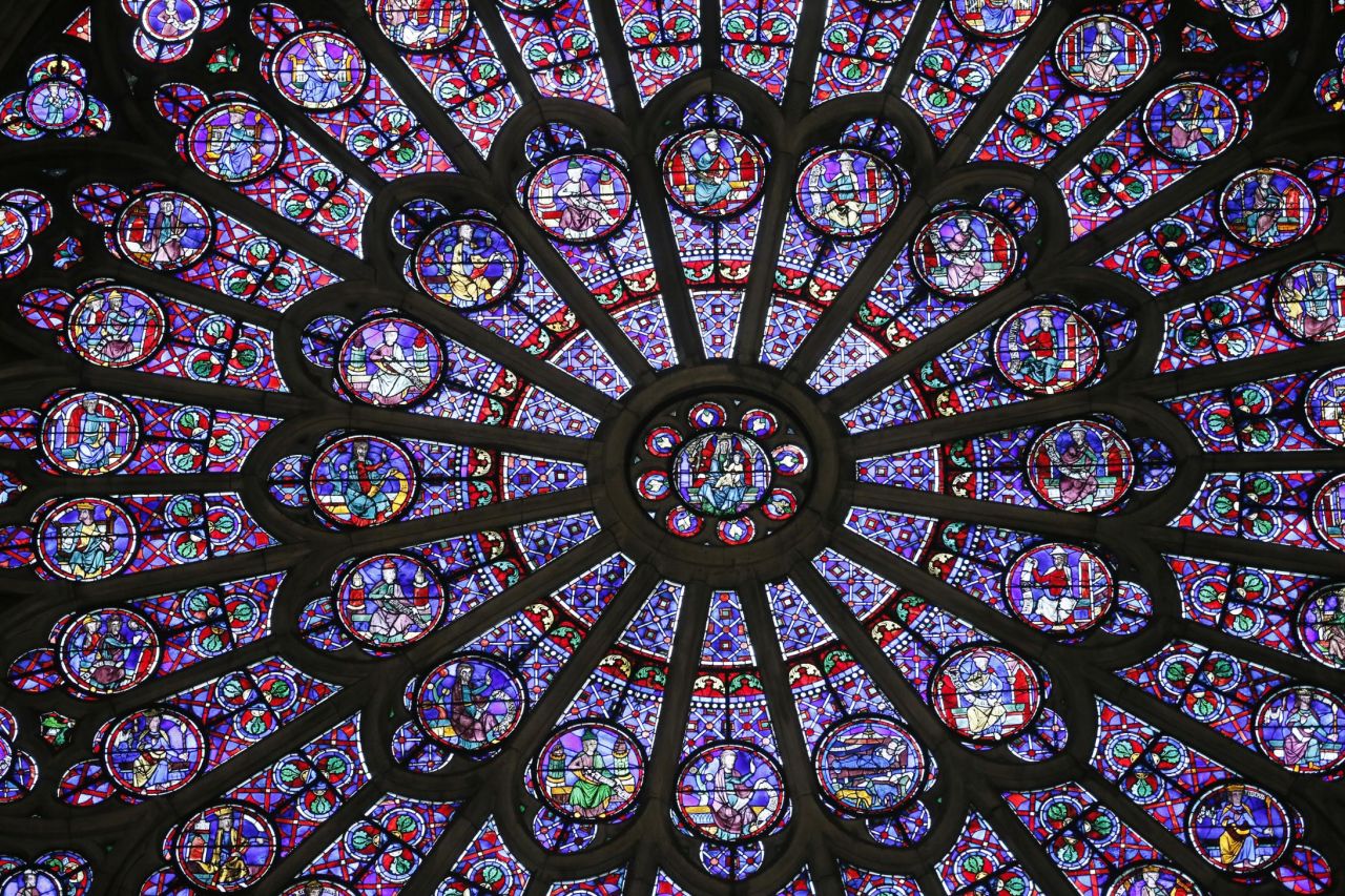 <strong>Rose Windows: </strong>The North Rose window, with glass dating back to the 13th century, is believed to be intact. The fate of the other two Rose Windows is still unclear. 