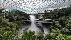 TOPSHOT - Newly built Changi Jewel complex at the Changi international airport is pictured during a media preview in Singapore on April 11, 2019. (Photo by Roslan RAHMAN / AFP)        (Photo credit should read ROSLAN RAHMAN/AFP/Getty Images)