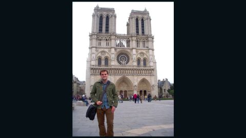 The author's husband at Notre Dame on their honeymoon in 2008.