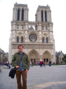 The author's husband at Notre Dame on their honeymoon in 2008.