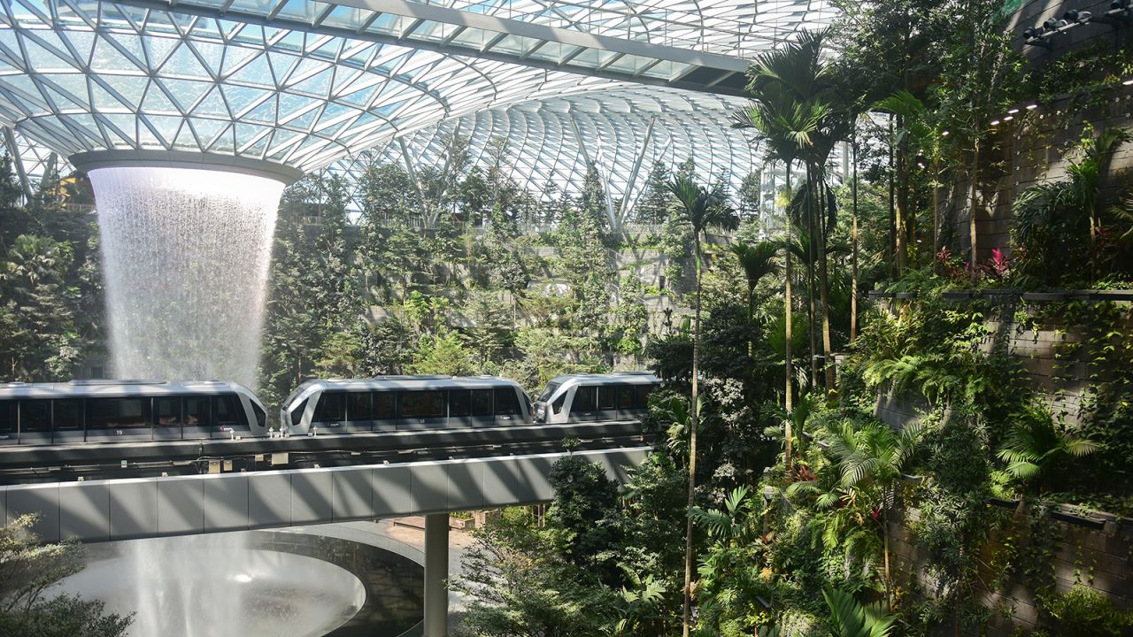 <strong>A Moshe Safdie design: </strong>Designed by renowned architect Moshe Safdie, Jewel's iconic dome-shaped glass and steel structure will serve as a central hub connecting three out of four of Changi Airport's terminals.