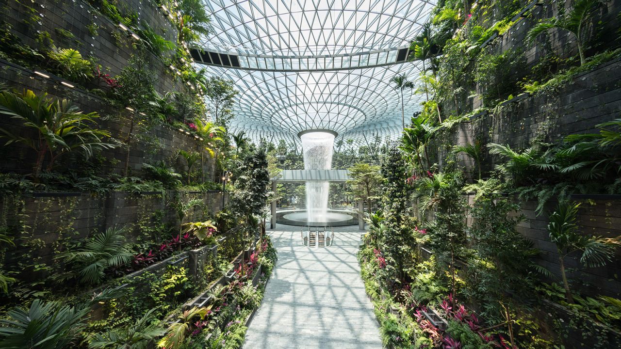<strong>Jewel Changi Airport is now open: </strong>The centerpiece of Singapore's highly anticipated new Jewel Changi Airport is the Rain Vortex. At 130 feet in height, it's the world's tallest indoor waterfall. 
