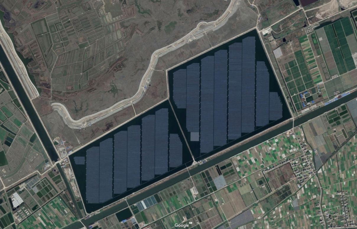 Built on top of a fishery in Cixi, China, the Hangzhou Fengling Solar-Fish Farm was completed in 2017 at a reported cost of <a href="http://holdfast.global/wp-content/uploads/2018/05/IEEFA_Global-Solar-Report_20May2018-1.pdf" target="_blank" target="_blank">$262 million</a>. Spread across 300 hectares, the farm has a capacity of 200 megawatts.