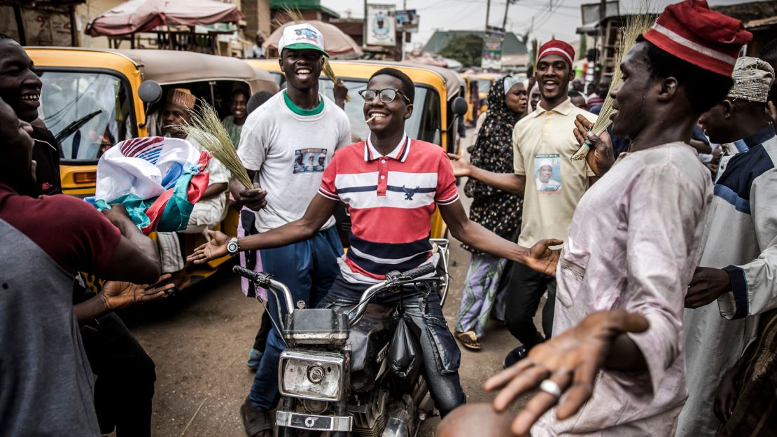 Street celebrations in the northern city of Kano. 