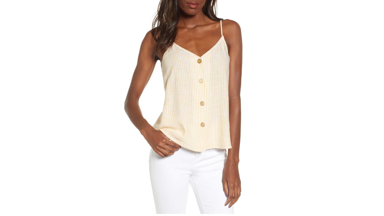 <strong>BP. Linen Blend Camisole Top ($20.98, originally $35; </strong><a href="https://click.linksynergy.com/deeplink?id=Fr/49/7rhGg&mid=1237&u1=0416nordspringsale&murl=https%3A%2F%2Fshop.nordstrom.com%2Fs%2Fbp-linen-blend-camisole-top%2F5303524%3Forigin%3Dcategory-personalizedsort%26breadcrumb%3DHome%252FSale%252FWomen%26color%3Dyellow%2520whip%2520candy%2520stripe" target="_blank" target="_blank"><strong>nordstrom.com</strong></a><strong>) </strong>