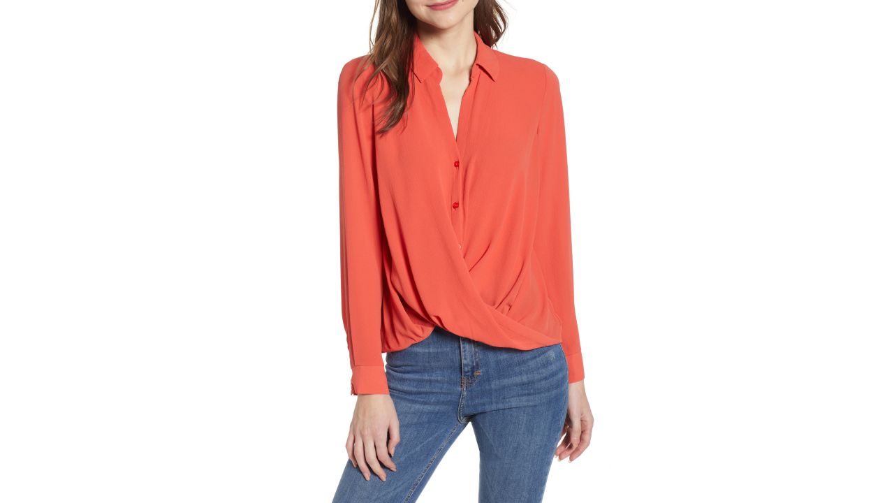 <strong>All in Favor Patterned Drape Front Blouse ($29.40, originally $49;</strong><a href="https://click.linksynergy.com/deeplink?id=Fr/49/7rhGg&mid=1237&u1=0416nordspringsale&murl=https%3A%2F%2Fshop.nordstrom.com%2Fs%2Fall-in-favor-patterned-drape-front-blouse%2F5040096%3Forigin%3Dcategory-personalizedsort%26breadcrumb%3DHome%252FSale%252FWomen%26color%3Dpaprika" target="_blank" target="_blank"><strong> nordstrom.com</strong></a><strong>) </strong>