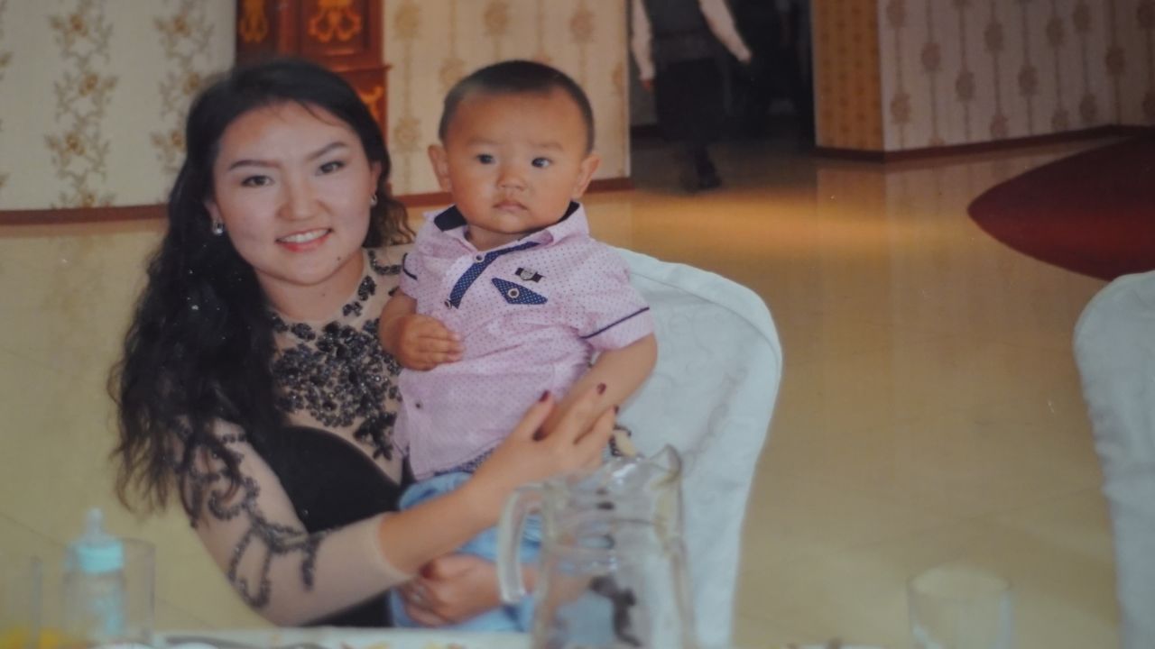 Adiba Hayrat and her son Nurmeken, who has been separated from his mother for more than a year.