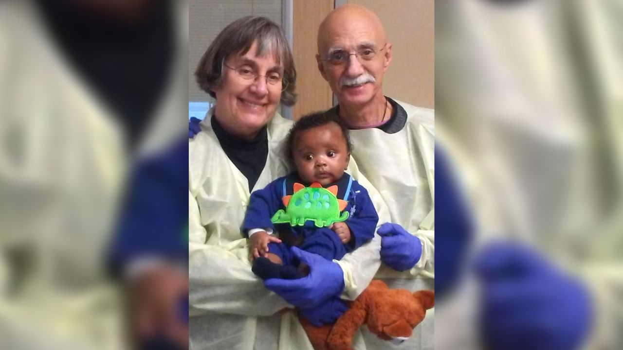 Ja'Ceon, at 3 months old, with doctors at the University of California, San Franciso.