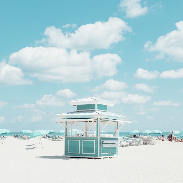 David Behar's "Cabana" captures Miami Beach's most charming structures on white beaches.