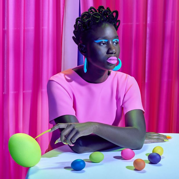 In "The Normals," Pol Kurucz cast models, performers and actors from Rio de Janeiro in neon colors. 
