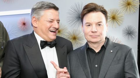Netflix's chief content officer Ted Sarandos and Mike Myers in January