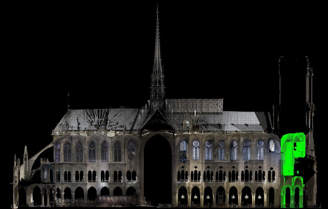 Builders will likely look to laser scans of the cathedral to understand exactly what the structure looked like before the fire.