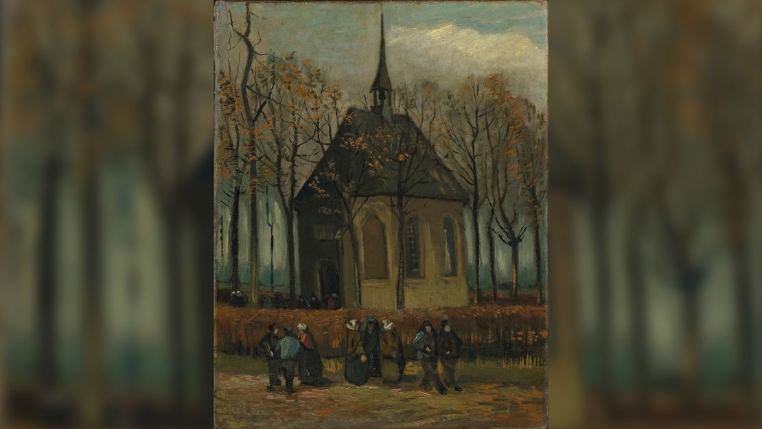 Van Gogh painted "Congregation Leaving the Reformed Church in Nuenen" to cheer up his mother after she broke her leg and had to stay in bed.