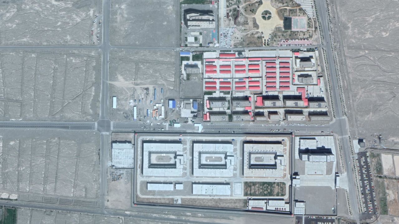 Alleged detention center on the outskirts of Kashgar, which CNN tried to enter but was turned away by guards.
