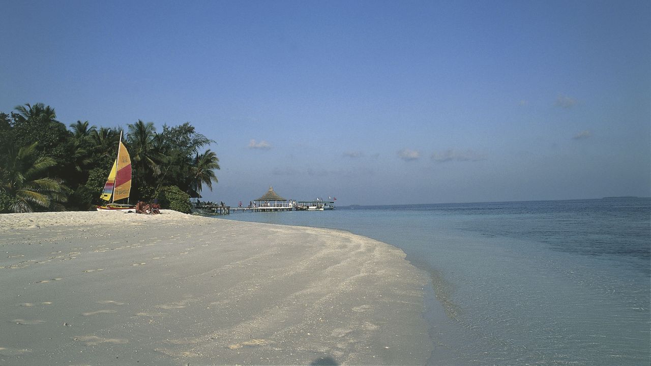 <strong>The Maldives.</strong> There's plenty of beach to enjoy with over 100 private resorts and guesthouses around the Male and Ari atolls. The beach on Ihuru Island on North Male Atoll is shown here.