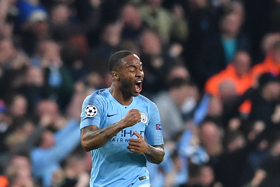 Raheem Sterling put Manchester City ahead after four minutes.