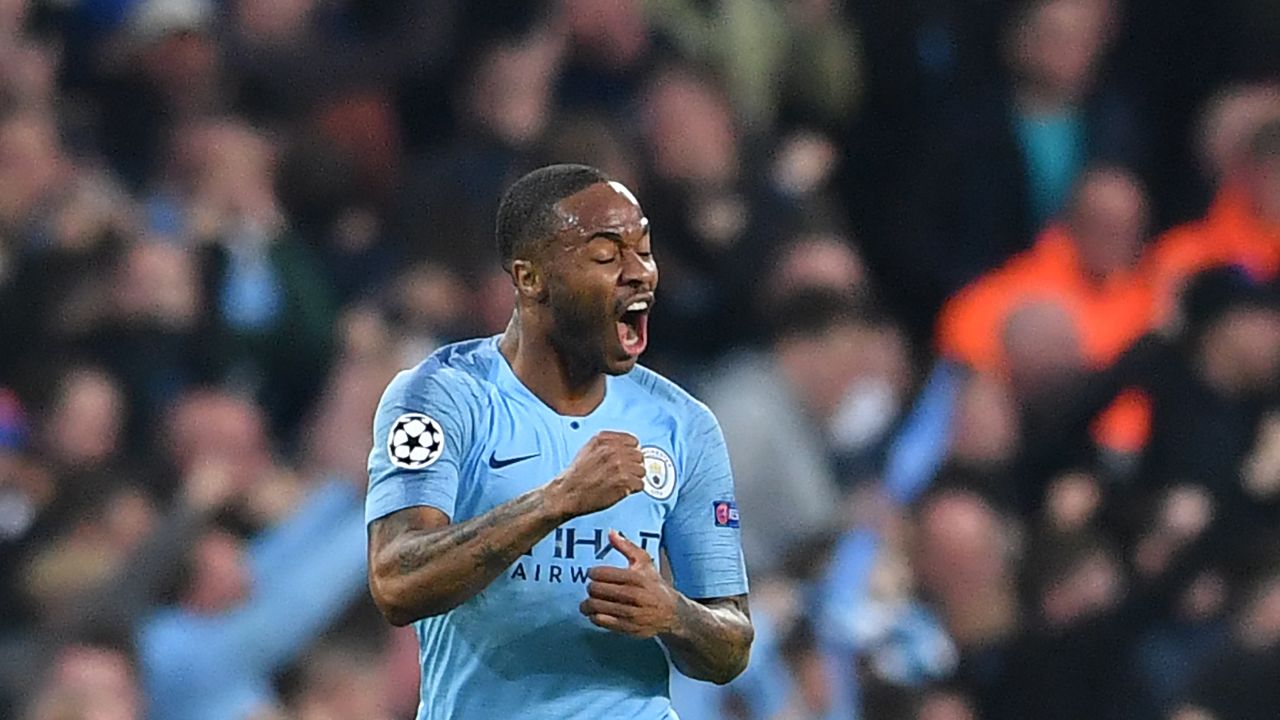 Raheem Sterling put Manchester City ahead after four minutes.