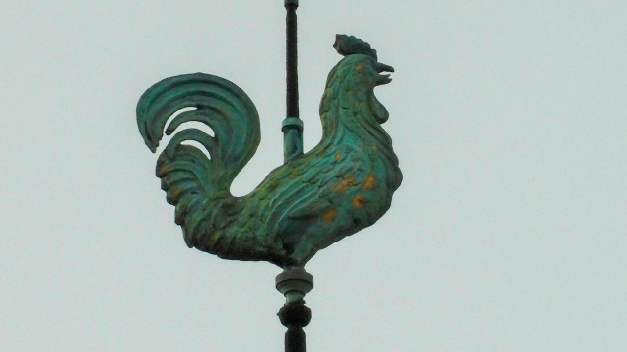 A copper Gallic rooster that topped Notre Dame's spire -- the unofficial national symbol of France -- was found in the debris of the cathedral. The rooster housed three relics: one of Saint Denis, one of Saint Genevieve, and what was believed to have been one of the 70 thorns from Jesus Christ's crown.