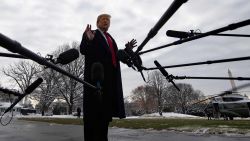 US President Donald Trump speaks to the media as he departs the White House in Washington, DC, on January 14, 2019 en route to New Orleans, Louisiana to address the annual American Farm Bureau Federation convention. - US President Donald Trump said Monday he has "never worked for Russia," assailing reports that raised questions about his ties to Vladimir Putin as a "big fat hoax."Trump's comments to reporters at the White House followed a Washington Post report over the weekend that said the president has kept his top aides in the dark about his private conversations with the Russian leader. (Photo by Jim WATSON / AFP)        (Photo credit should read JIM WATSON/AFP/Getty Images)