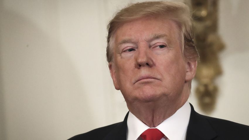 WASHINGTON, DC - APRIL 18: U.S. President Donald Trump looks on during an event recognizing the Wounded Warrior Project Soldier Ride in the East Room of the White House, April 18, 2019 in Washington, DC. Today the Department of Justice released special counsel Robert Mueller's redacted report on Russian election interference in the 2016 U.S. presidential election. (Photo by Drew Angerer/Getty Images)