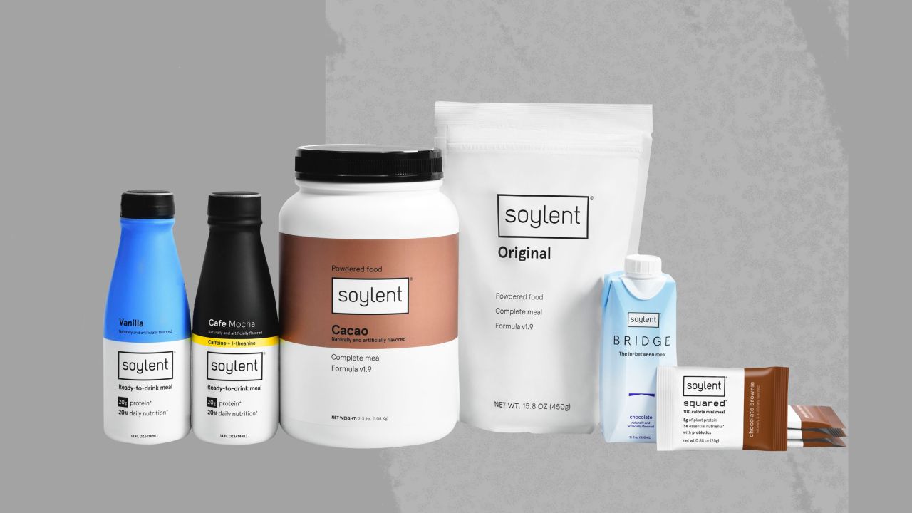 The full slate of Soylent products. 