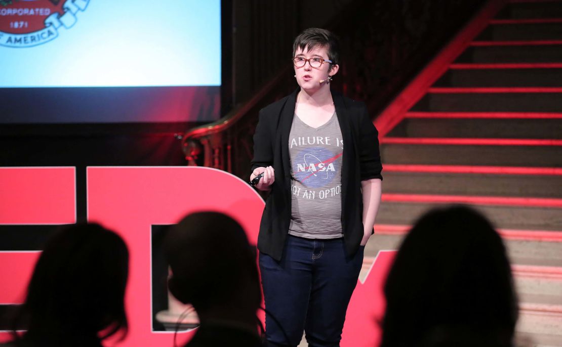 McKee talks at the TEDxStormont Women event in 2017.