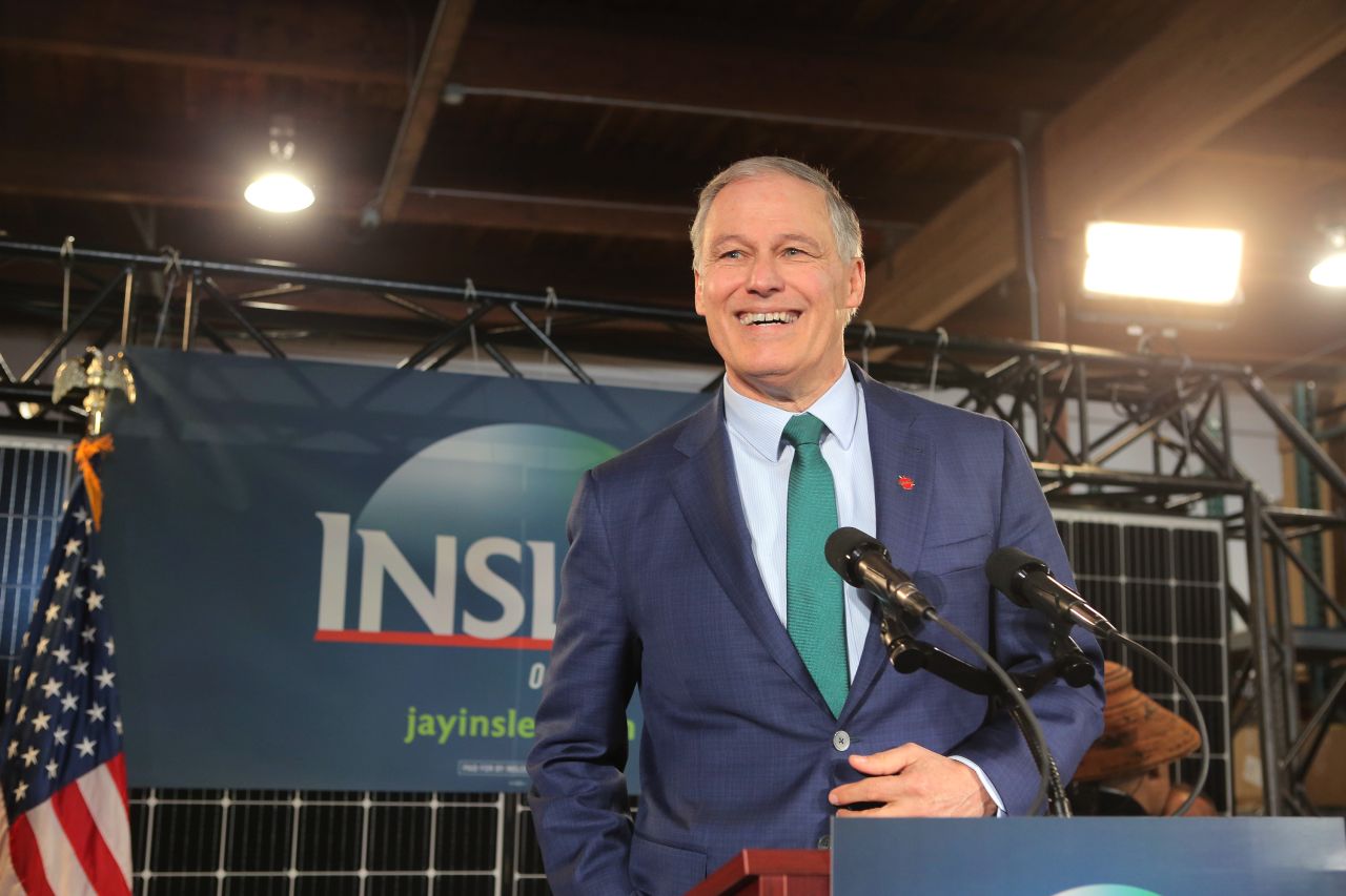 Inslee announces his presidential bid in March 2019.