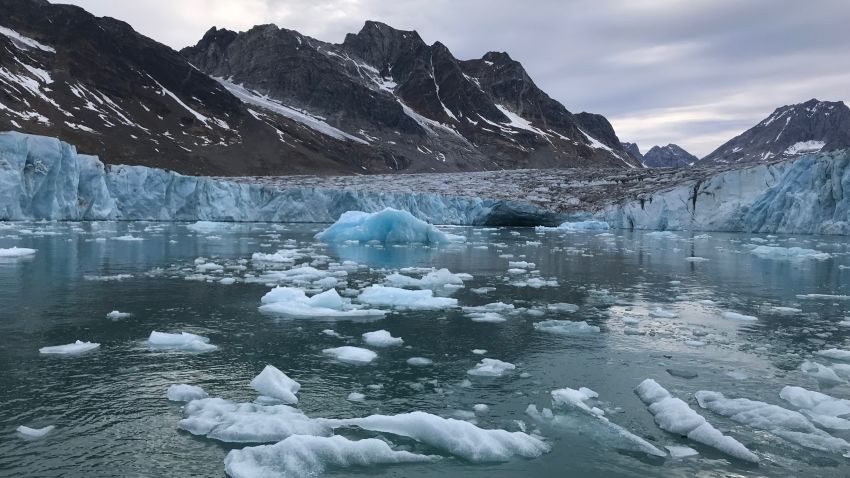 Tidewater glacier in Southeast Greenland, summer of 2018
