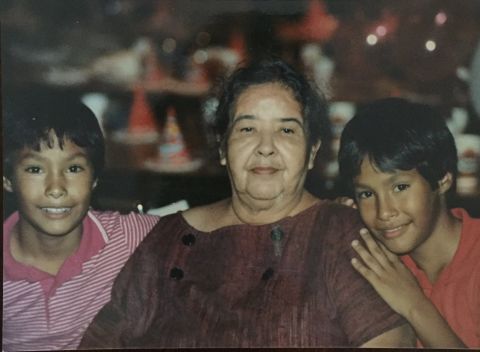 Castro and his brother pose with their grandmother, Victoria Castro, <a href="https://twitter.com/JulianCastro/status/934163894490234880" target="_blank" target="_blank">on the day they turned 12.</a> She crossed into the United States at Eagle Pass, Texas, in 1922.