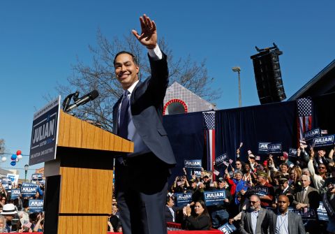 Castro announces his presidential bid in San Antonio in January 2019.