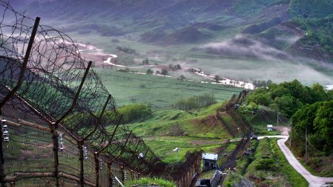 A demilitarized zone seperates North and South Korea. 