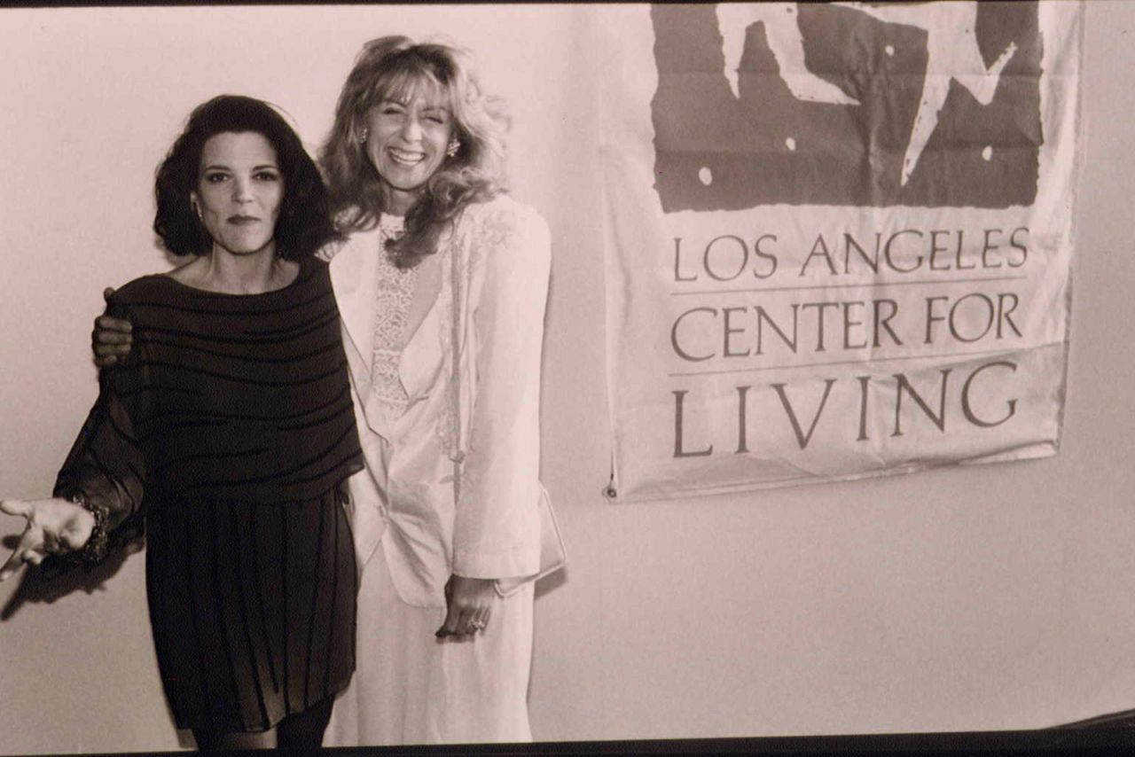 Williamson and actress Judith Light attend an AIDS charity party in Los Angeles in 1991.