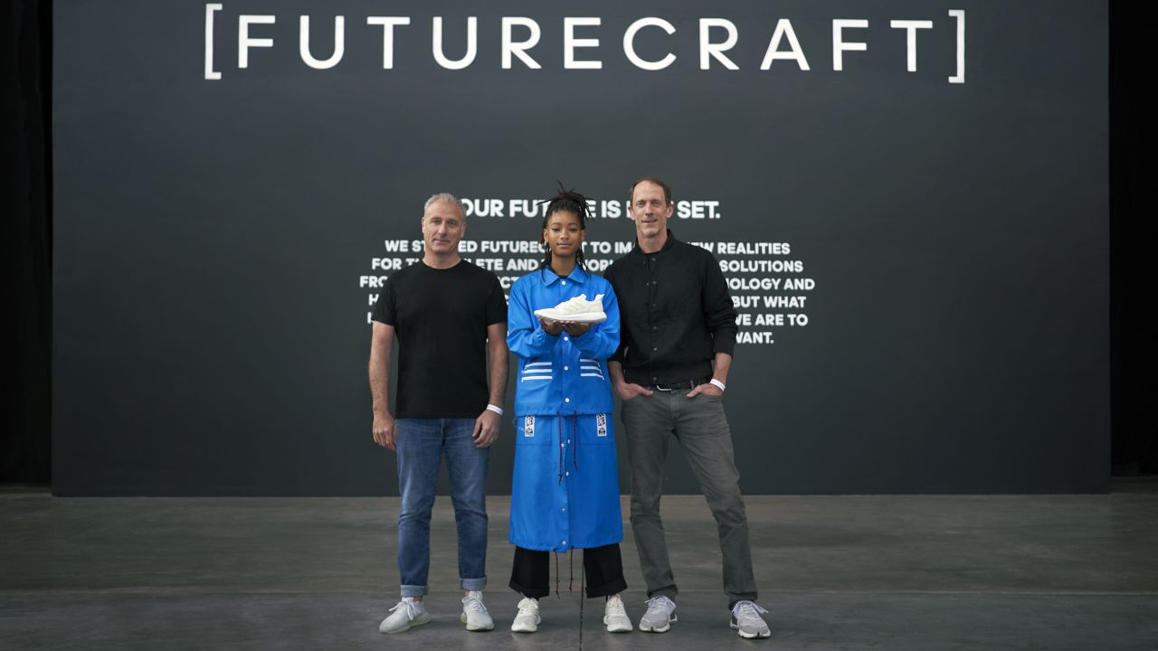 Willow Smith and members of the Adidas team pose with the new shoe. 