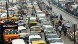  A general view of congested traffic in Lagos, Nigeria.